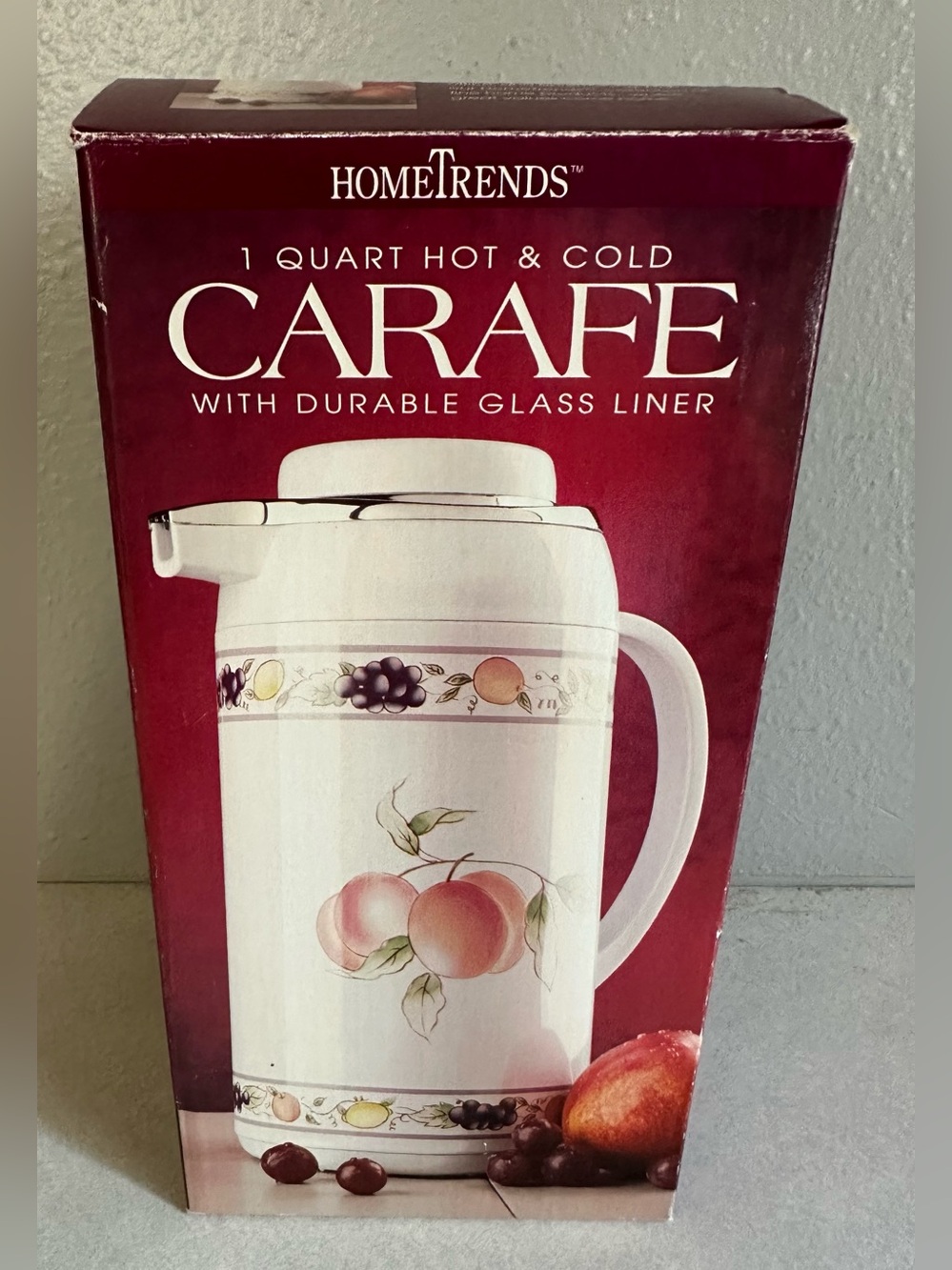 HomeTrends 1 Quart Hot & Cold Carafe with Durable Glass Liner - Harvest print